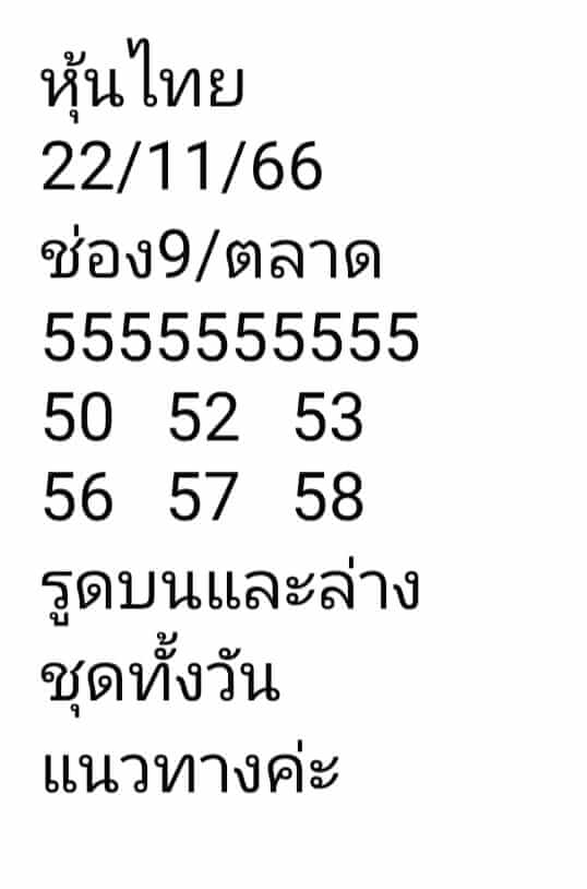 หวยหุ้น 22/11/66 ชุดที่ 10