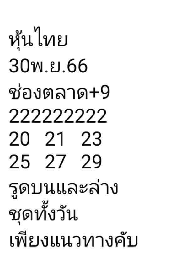 หวยหุ้น 30/11/66 ชุดที่ 10