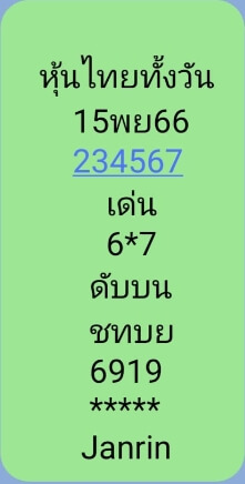 หวยหุ้น 15/11/66 ชุดที่ 9