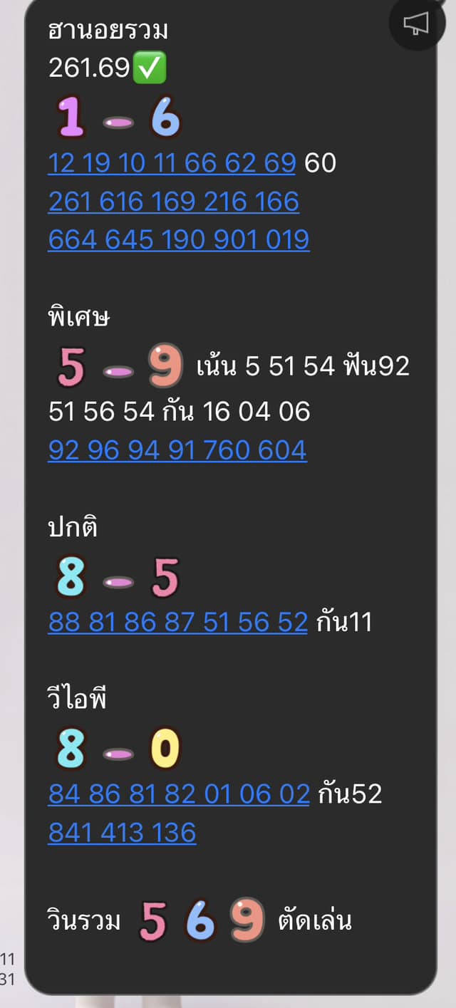 หวยฮานอย 20/11/66 ชุดที่ 3