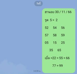 หวยฮานอย 30/11/66 ชุดที่ 6