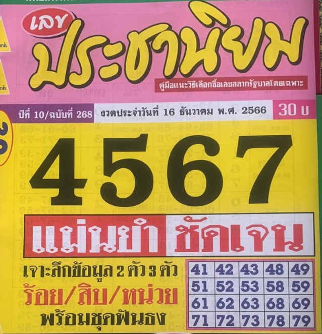 หวยประชานิยม 16/12/66