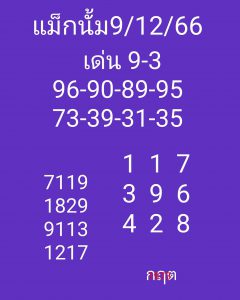 หวยมาเลย์ 9/12/66 ชุดที่ 1