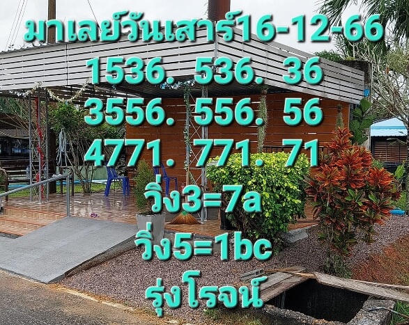 หวยมาเลย์ 16/12/66 ชุดที่ 10