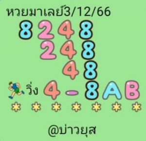 หวยมาเลย์ 3/12/66 ชุดที่ 6