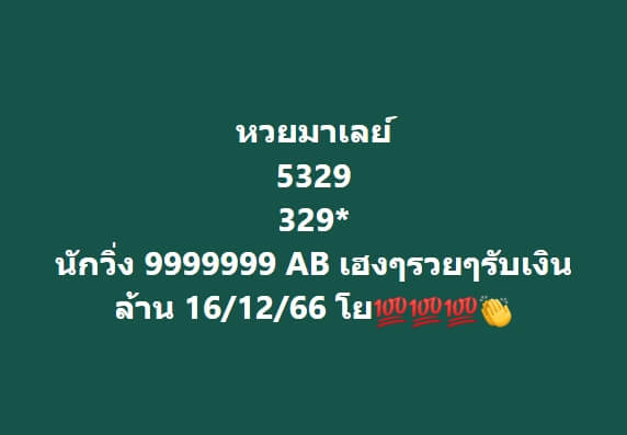 หวยมาเลย์ 16/12/66 ชุดที่ 6