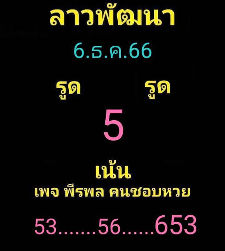 หวยลาว 6/12/66 ชุดที่ 1