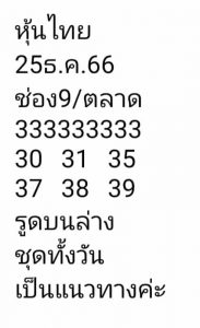 หวยหุ้น 25/12/66 ชุดที่ 4