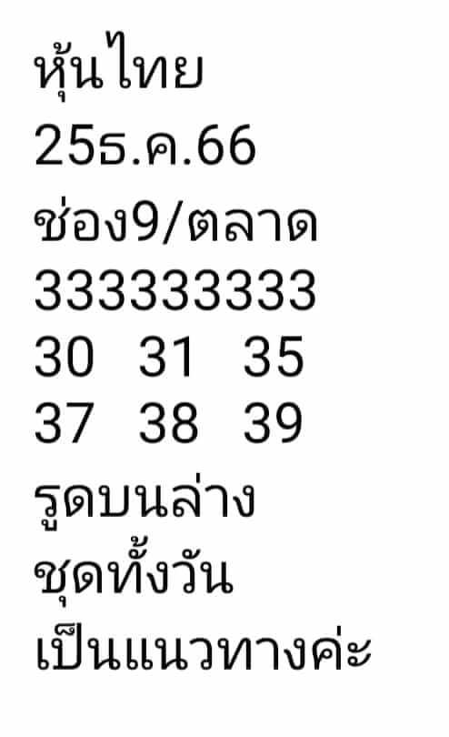 หวยหุ้น 25/12/66 ชุดที่ 4