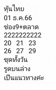 หวยหุ้น 1/12/66 ชุดที่ 8