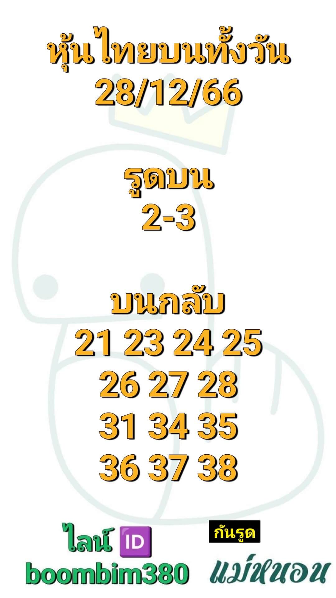 หวยหุ้น 28/12/66 ชุดที่ 8