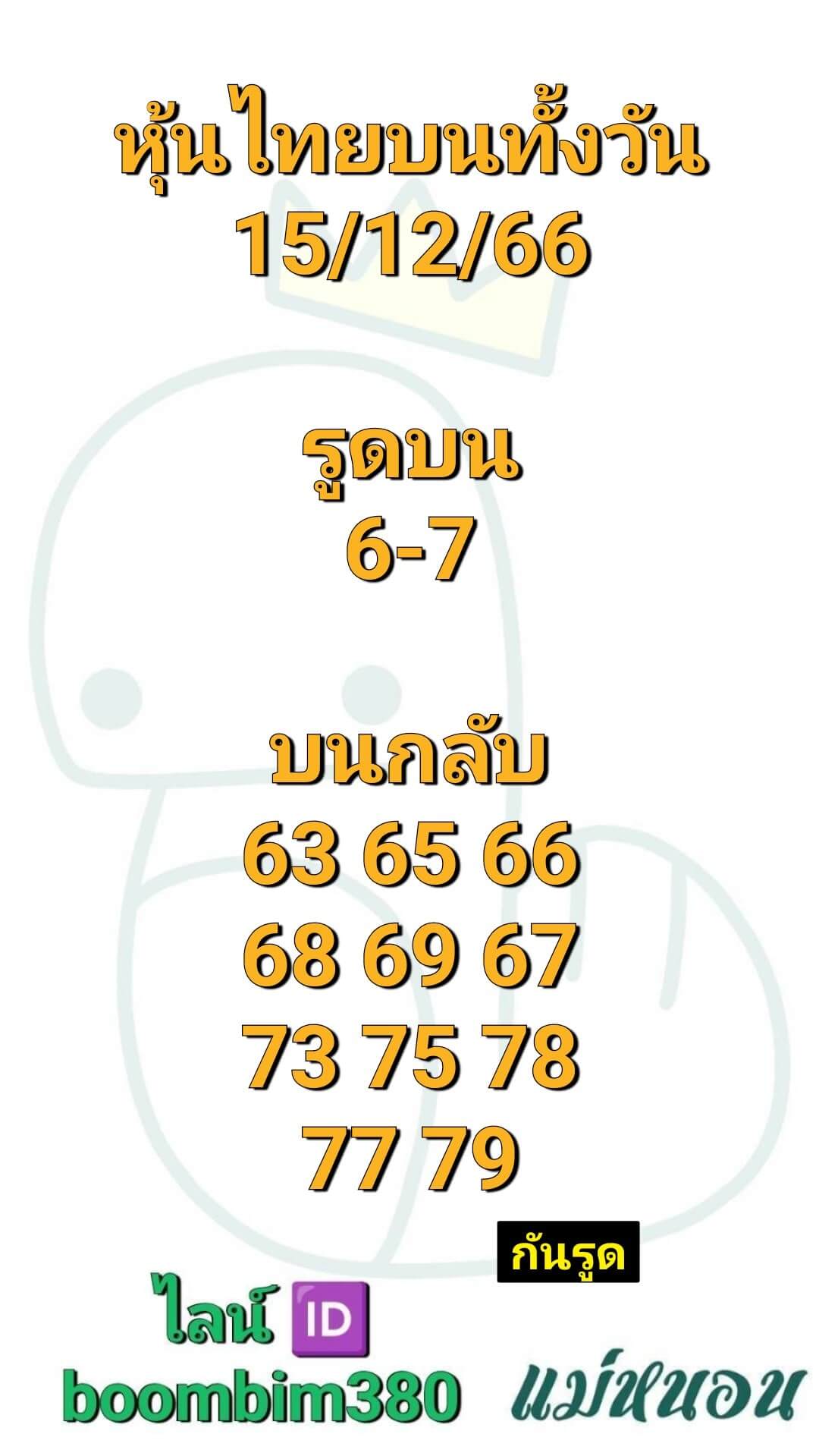 หวยหุ้น 15/12/66 ชุดที่ 9