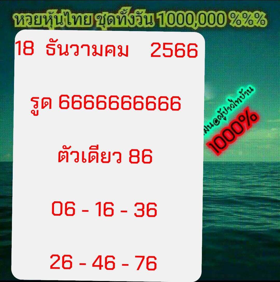 หวยหุ้น 18/12/66 ชุดที่ 9