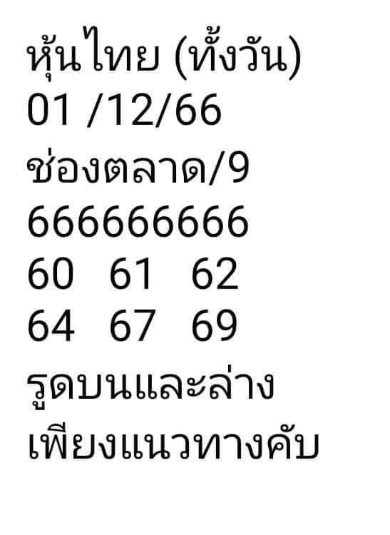 หวยหุ้น 1/12/66 ชุดที่ 9