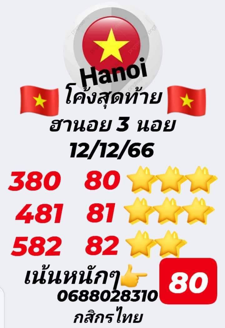 หวยฮานอย 12/12/66 ชุดที่ 7