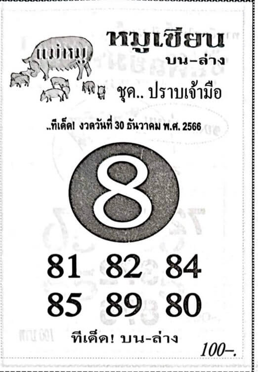 หวยหมูเซียน 30/12/66