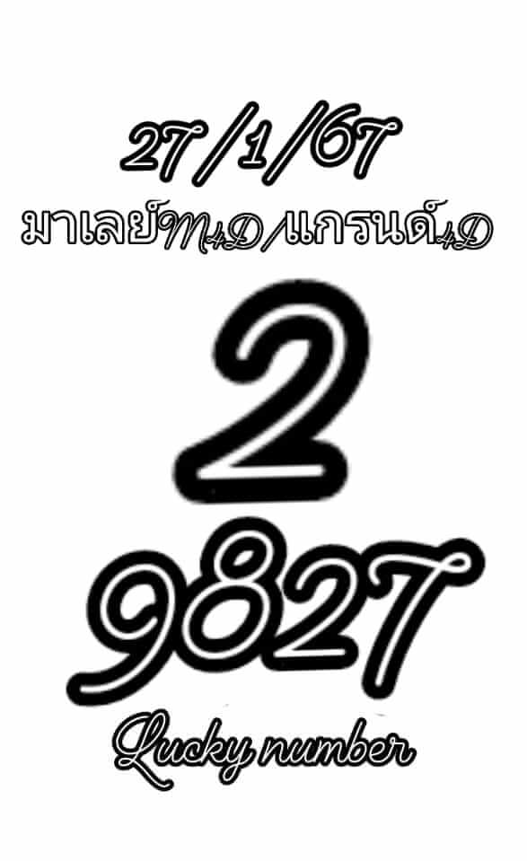 หวยมาเลย์ 27/1/67 ชุดที่ 7