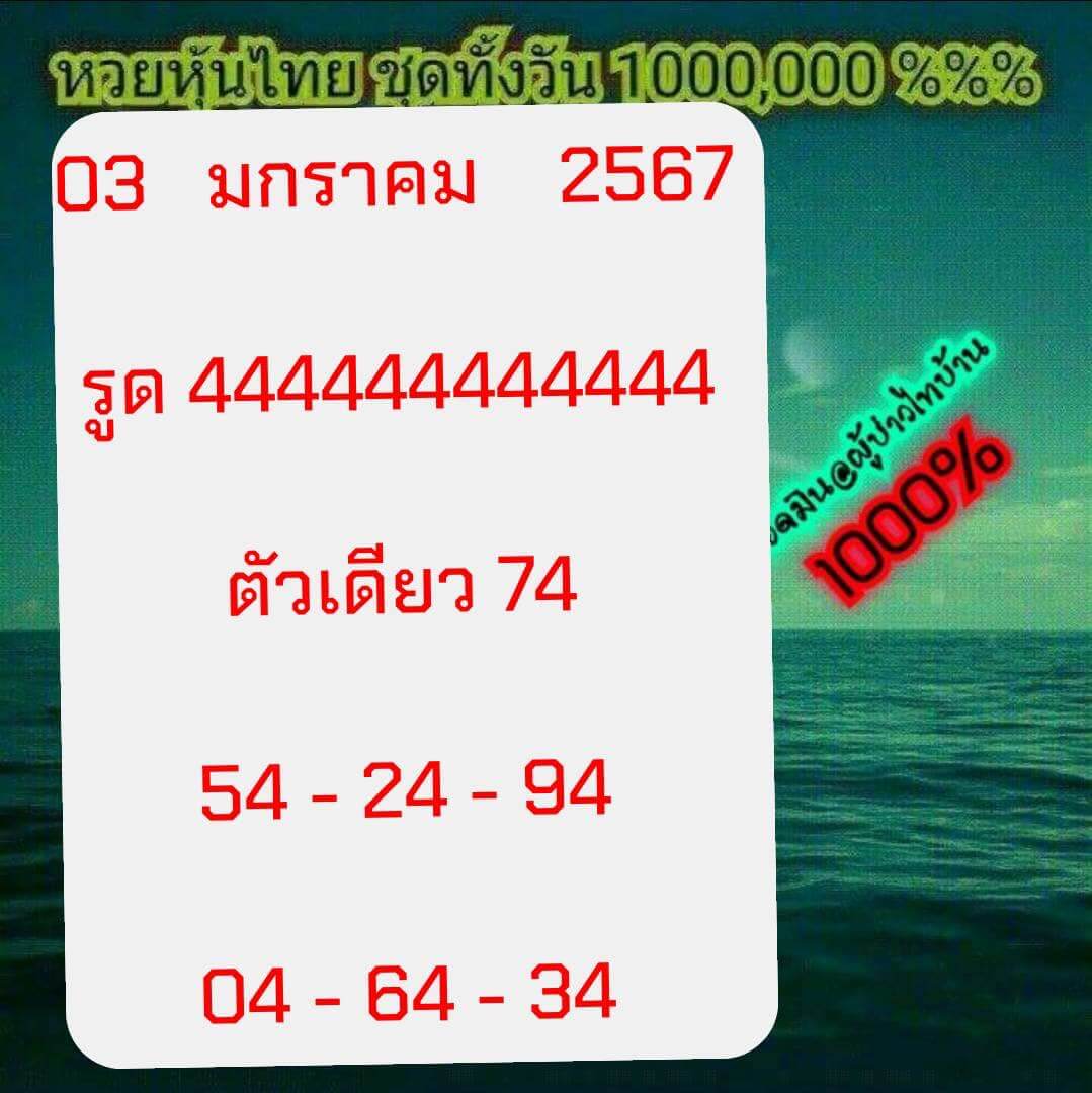 หวยหุ้น 3/1/67 ชุดที่ 1