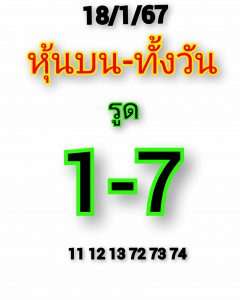 หวยหุ้น 18/1/67 ชุดที่ 1