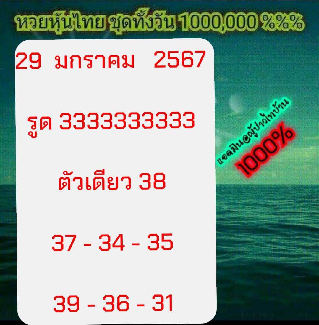 หวยหุ้น 29/1/67 ชุดที่ 1