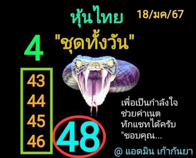 หวยหุ้น 18/1/67 ชุดที่ 10