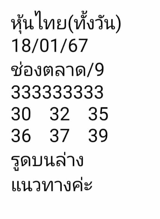 หวยหุ้น 18/1/67 ชุดที่ 2