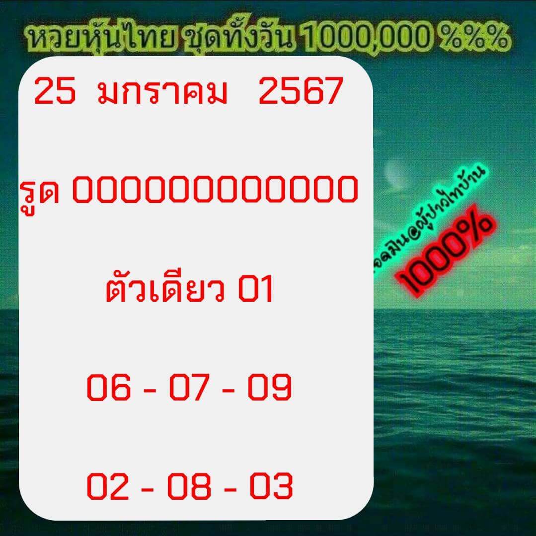 หวยหุ้น 25/1/67 ชุดที่ 2