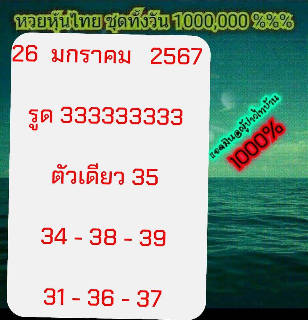 หวยหุ้น 26/1/67 ชุดที่ 2