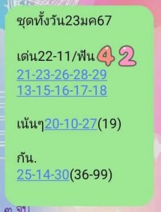 หวยหุ้น 23/1/67 ชุดที่ 3