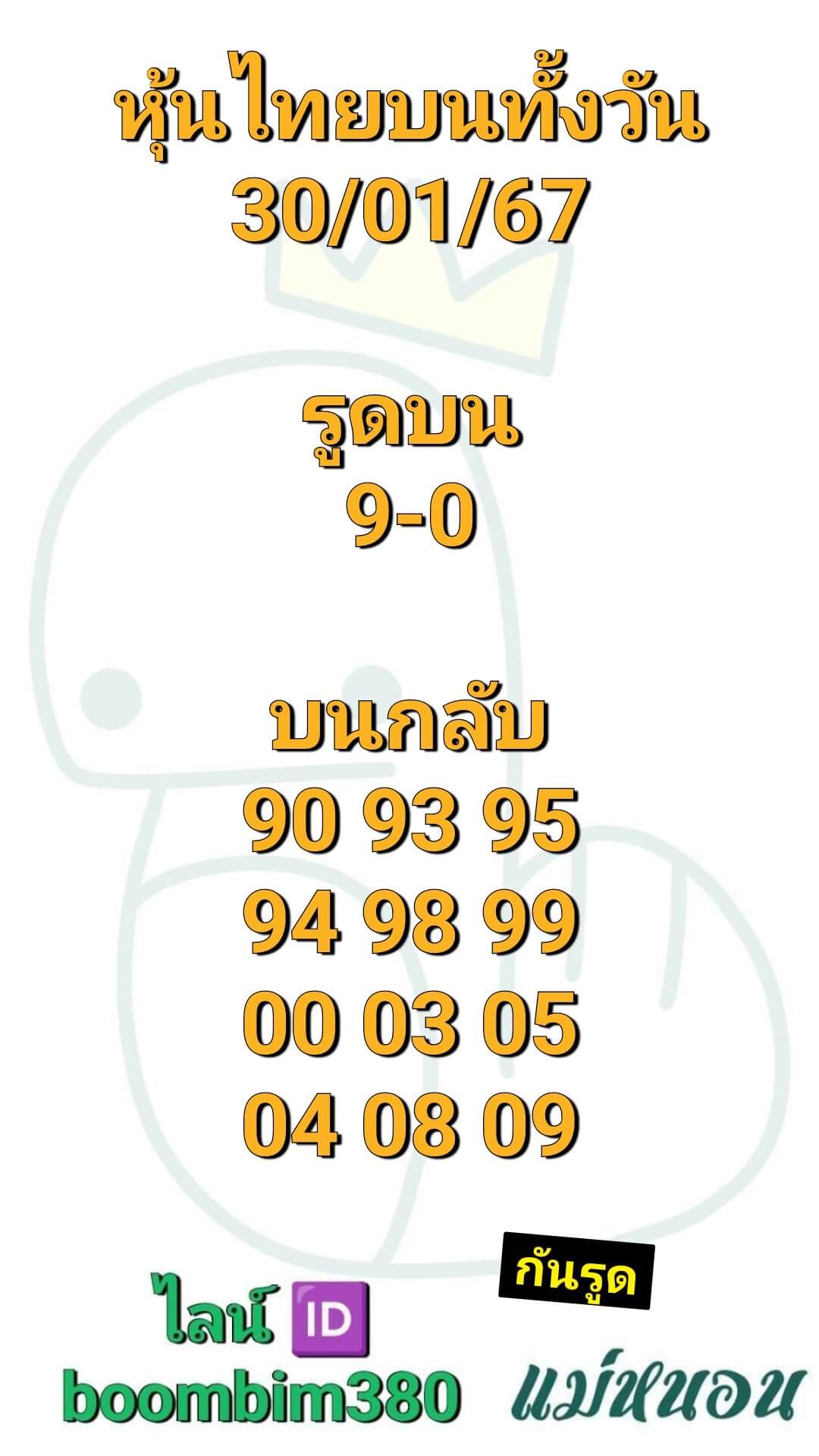 หวยหุ้น 30/1/67 ชุดที่ 3