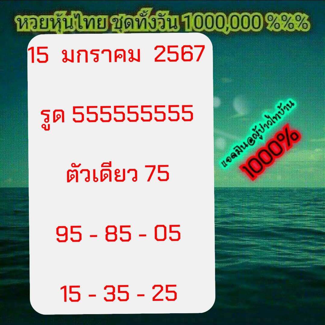 หวยหุ้น 15/1/67 ชุดที่ 3