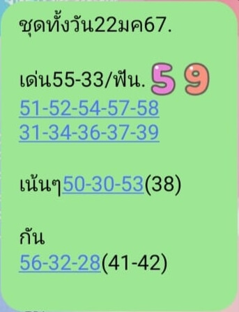 หวยหุ้น 22/1/67 ชุดที่ 5