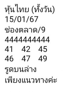 หวยหุ้น 15/1/67 ชุดที่ 6