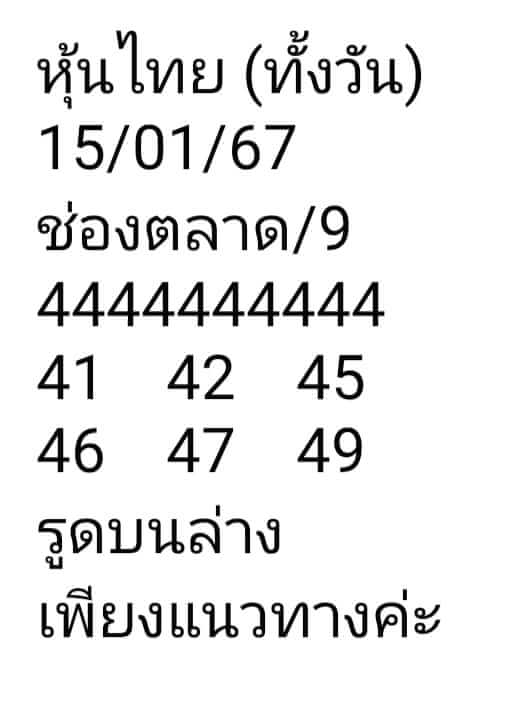 หวยหุ้น 15/1/67 ชุดที่ 6