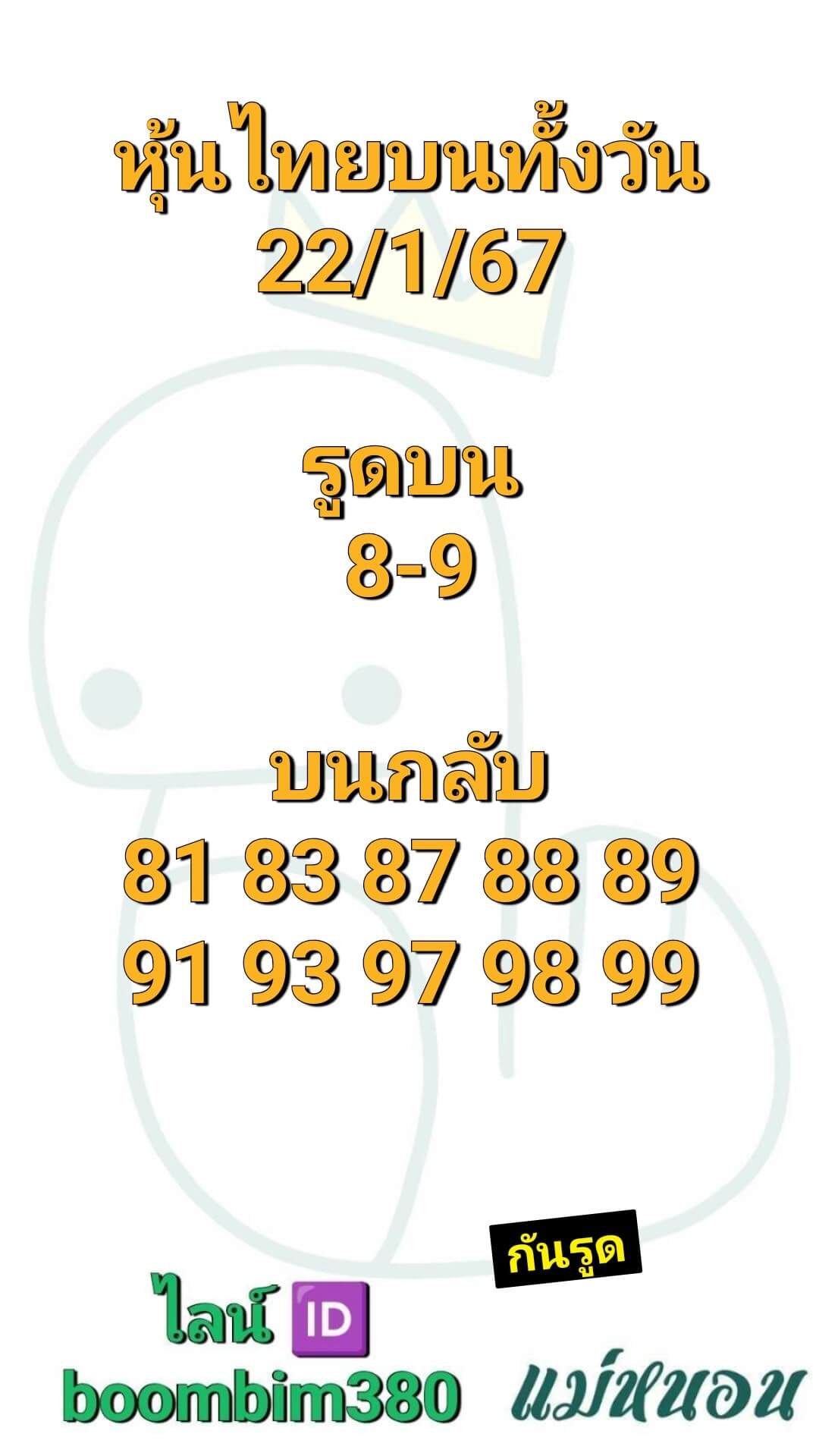 หวยหุ้น 22/1/67 ชุดที่ 7