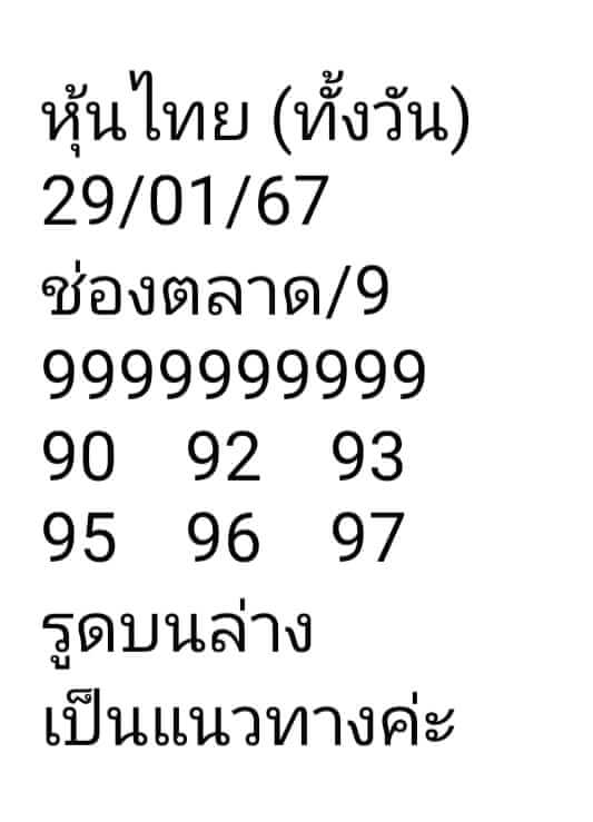 หวยหุ้น 29/1/67 ชุดที่ 7