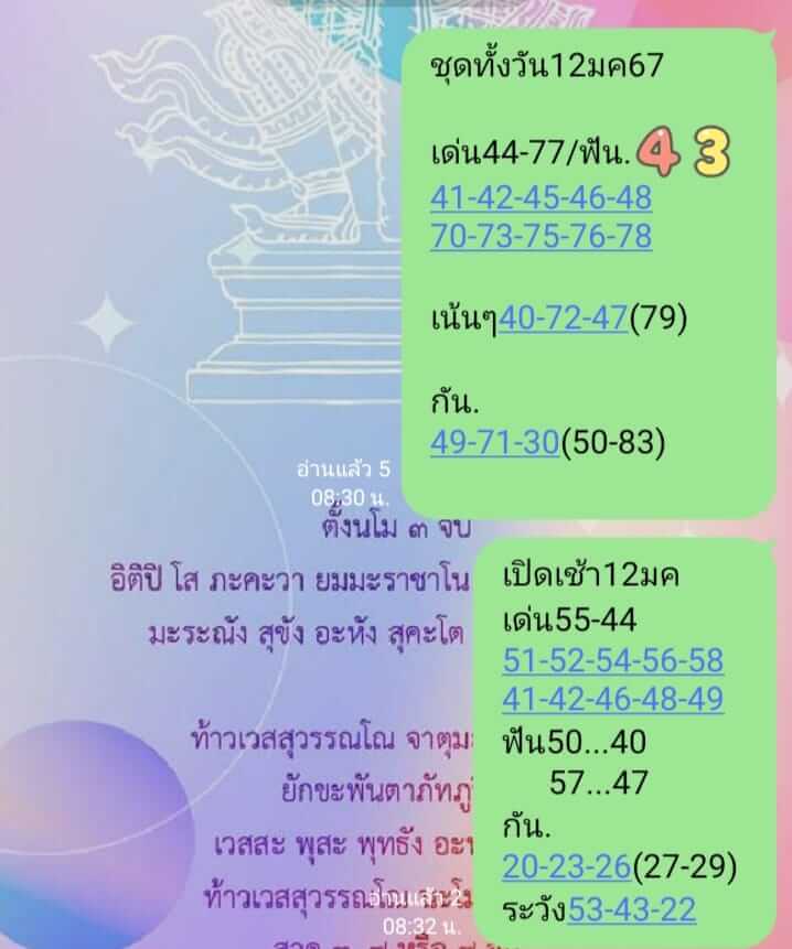 หวยหุ้น 12/1/67 ชุดที่ 7