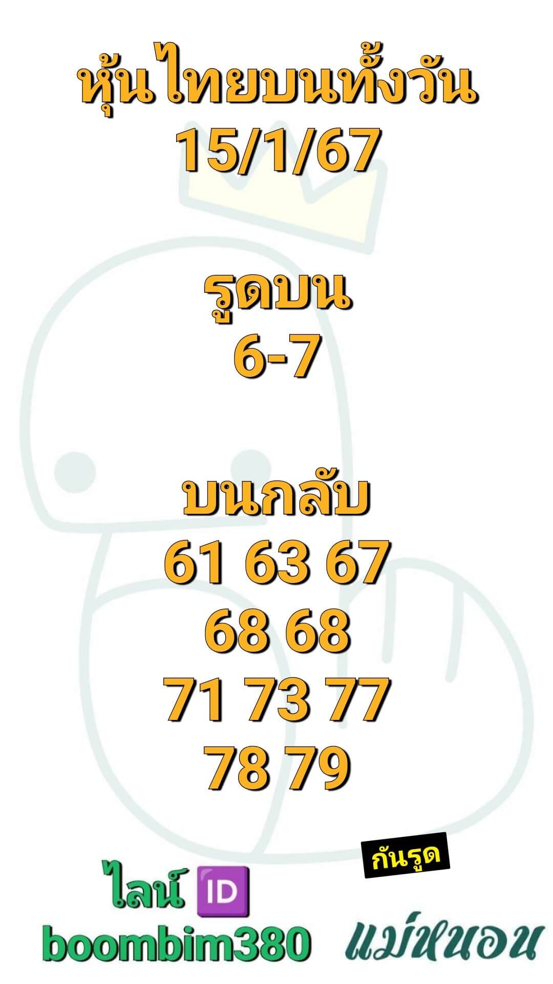 หวยหุ้น 15/1/67 ชุดที่ 7