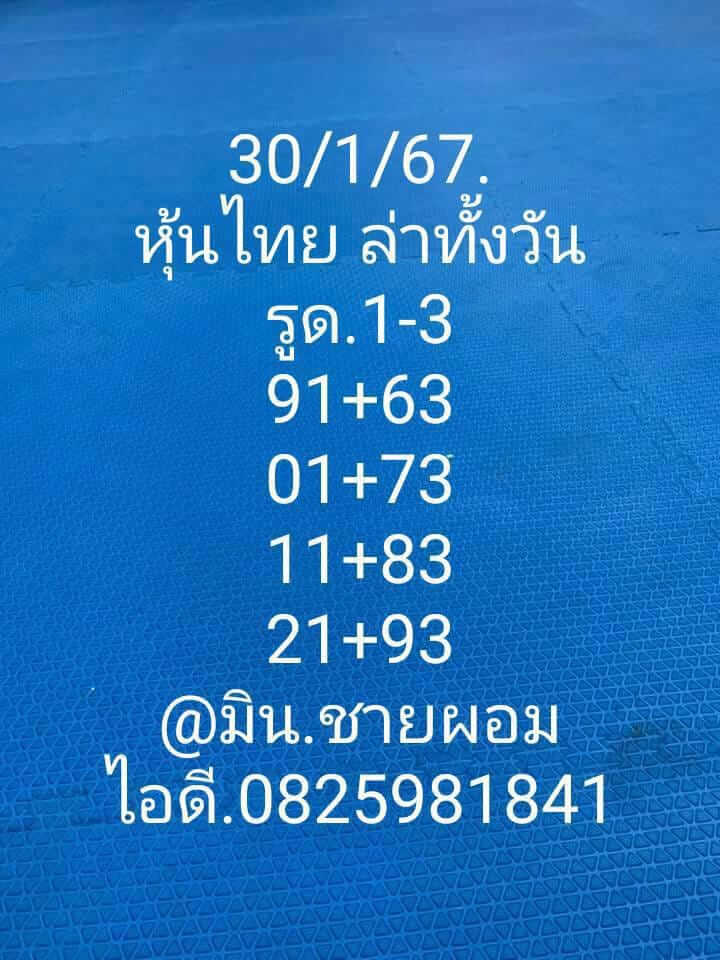 หวยหุ้น 30/1/67 ชุดที่ 8