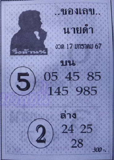 เลขนายดำ 17/1/67