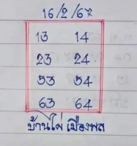 หวยบ้านไผ่เมืองพล 16/2/67