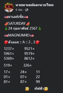 หวยมาเลย์ 24/2/67 ชุดที่ 10