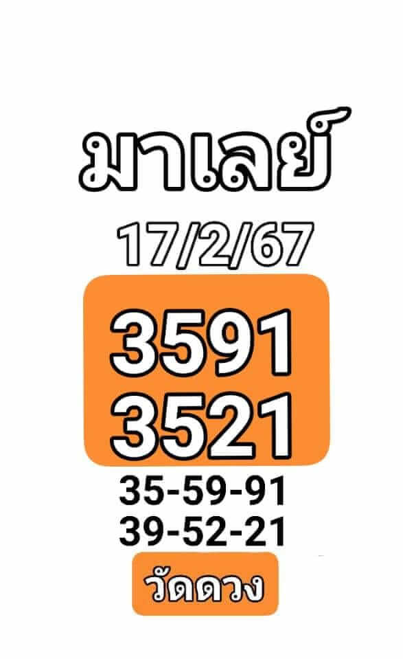 หวยมาเลย์ 17/2/67 ชุดที่ 2