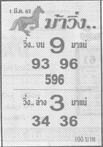 หวยม้าวิ่ง 1/3/67