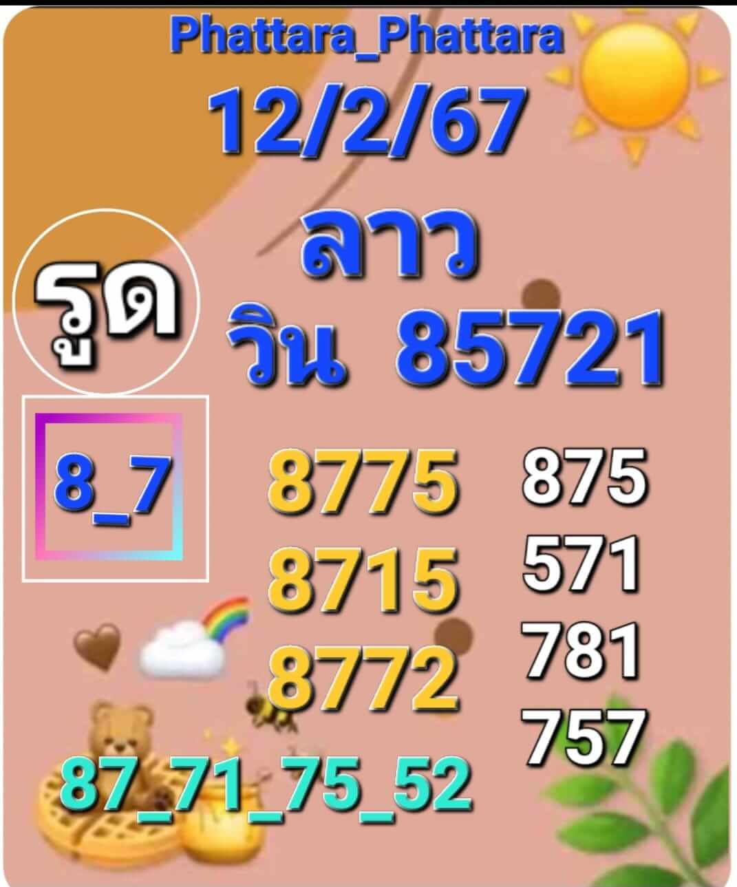 หวยลาว 12/2/67 ชุดที่ 10