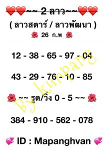 หวยลาว 26/2/67 ชุดที่ 4