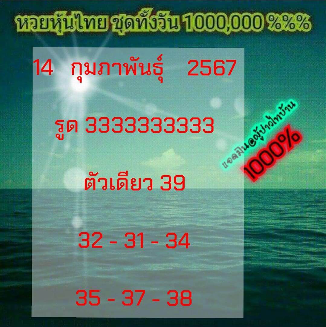 หวยหุ้น 14/2/67 ชุดที่ 1