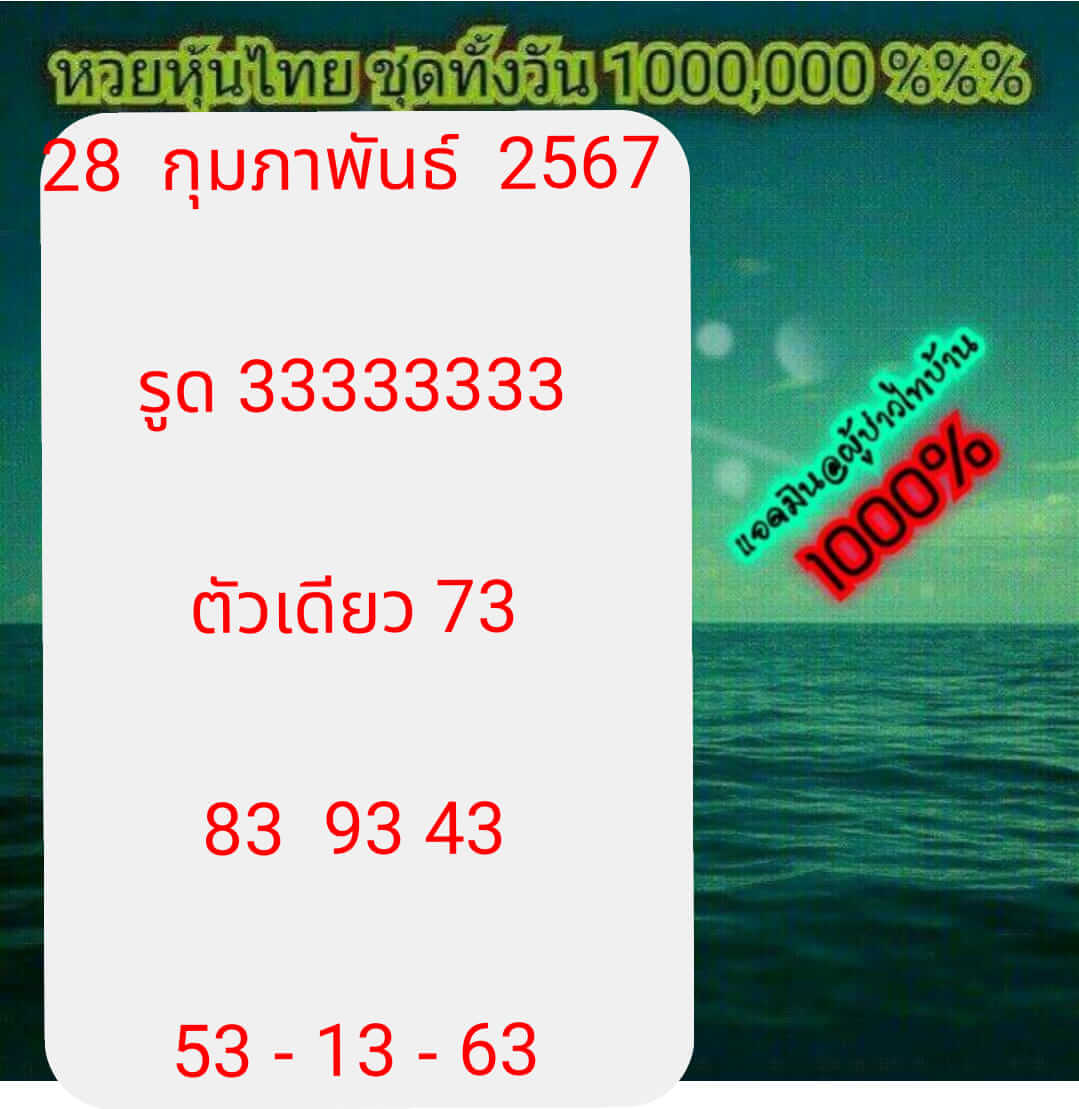 หวยหุ้น 28/2/67 ชุดที่ 10