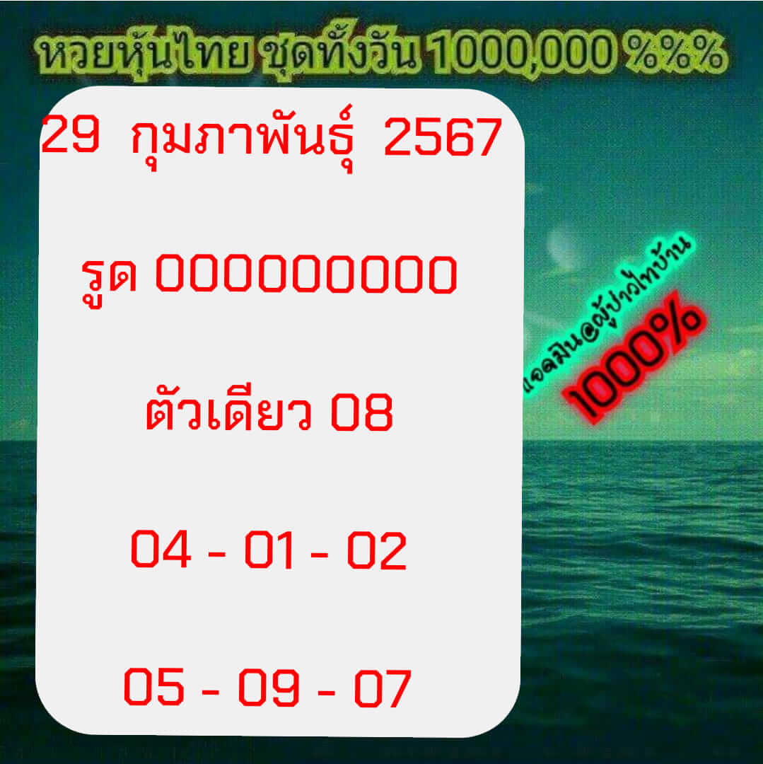 หวยหุ้น 29/2/67 ชุดที่ 3