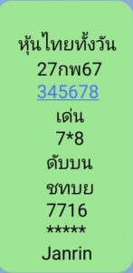 หวยหุ้น 27/2/67 ชุดที่ 6